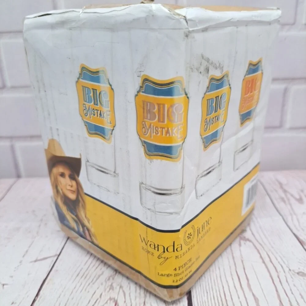 Wanda June‎ Home by Miranda Lambert 4 Piece 2.2 Ounce Shot Glass Set Big Mistake